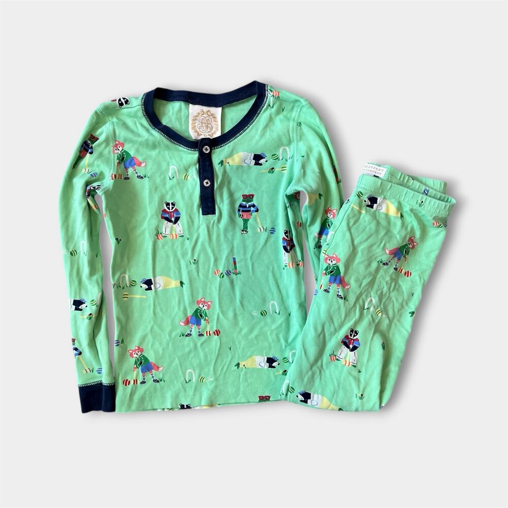 TBBC Sutton's Sweet Dream Pajamas Set Hart's Croquet Soiree Nantucket Navy 7